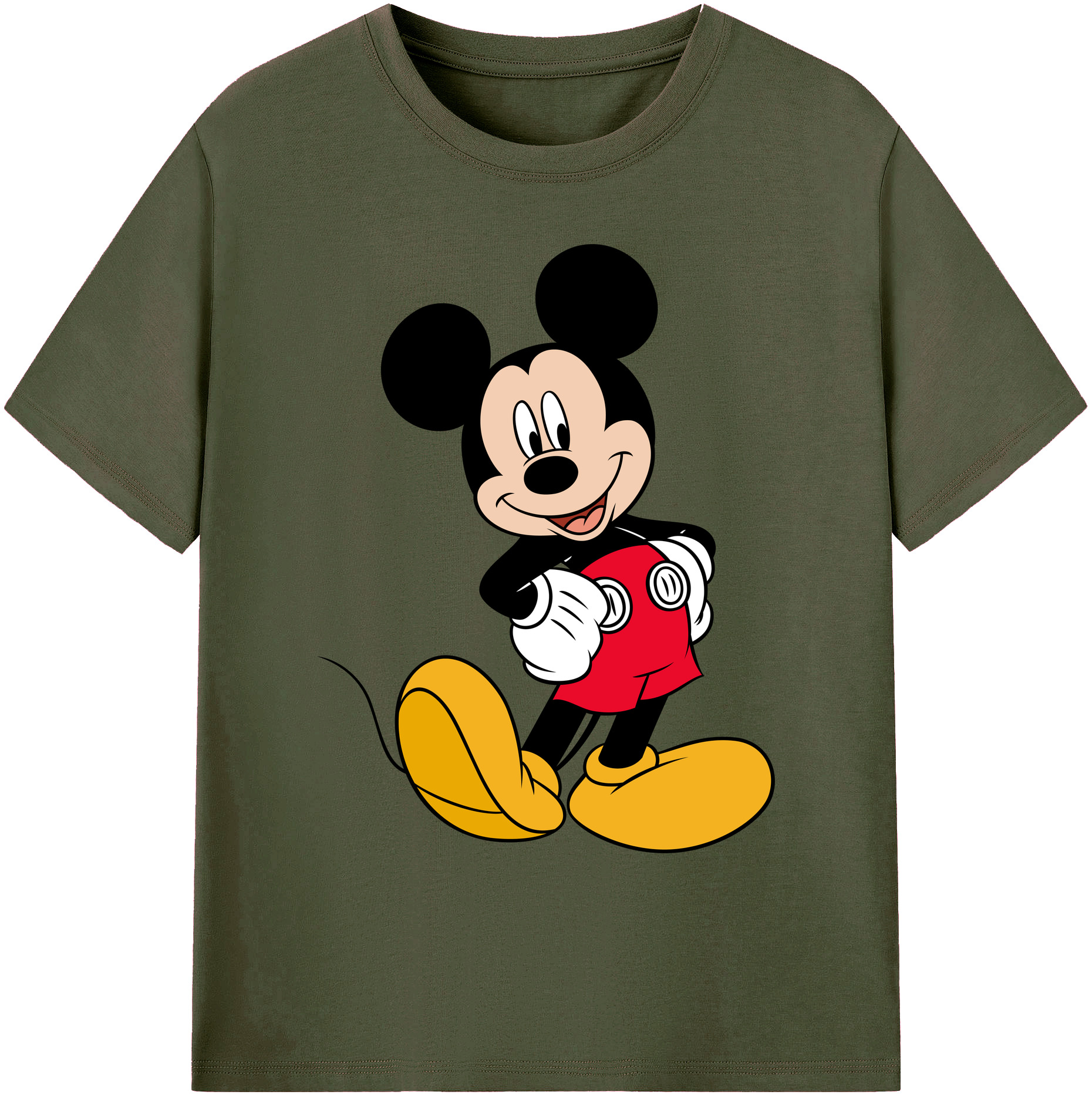 ミッキーマウス Mickey Mouse 綿100％ メンズ半袖Tシャツ｜肌触りやわらか＆通気性